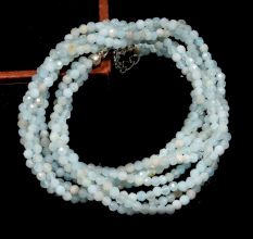 Amazonite Beaded necklace, Three Layer Necklace for women, 925 Sterling silver necklace
